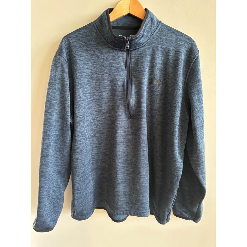 Under Armour Armour Fleece 1/4 Zip Pullover Mens Size XL Heather Navy Blue